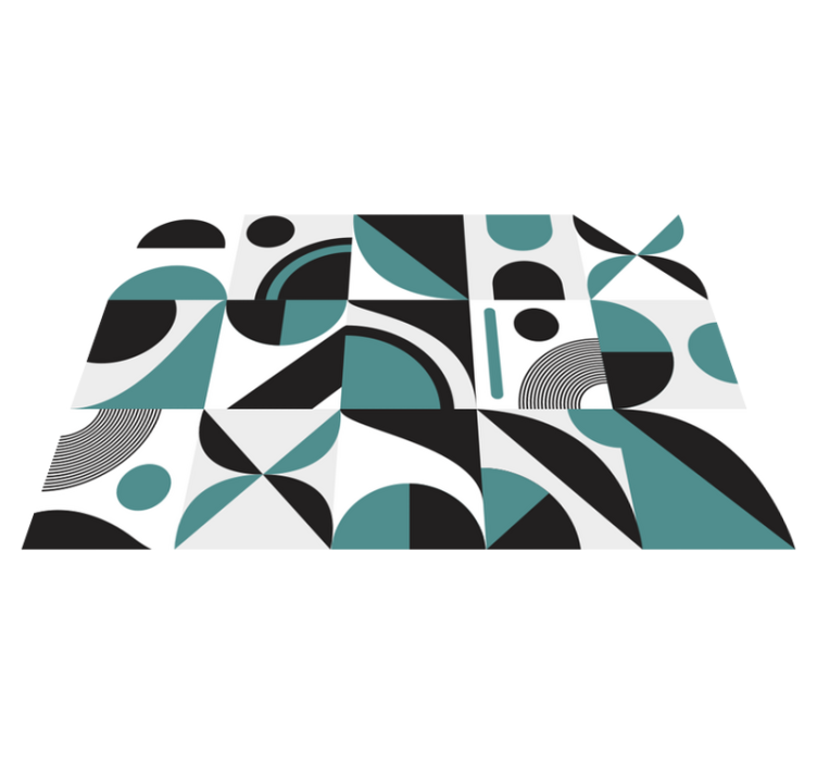 Tapis vinyle géométrique arrangement abstrait - TenStickers