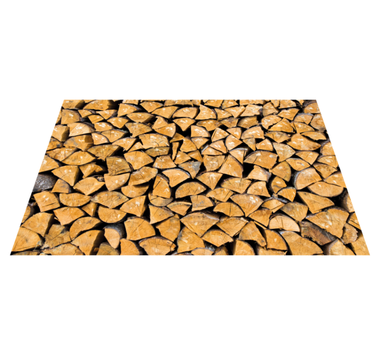 Tapis vinyle imitation parquet motif de tranche - TenStickers