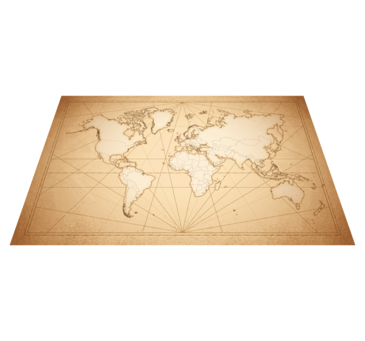 Tapis vinyle carte du monde design beige antique - TenStickers