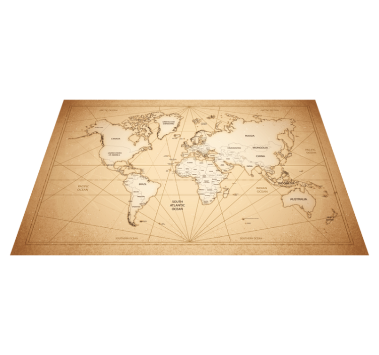 Tapis vinyle chambre art de la carte du monde - TenStickers
