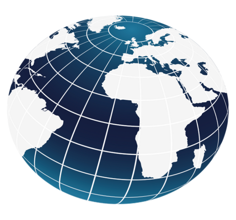 Tapis vinyle carte du monde conception globale bleue - TenStickers