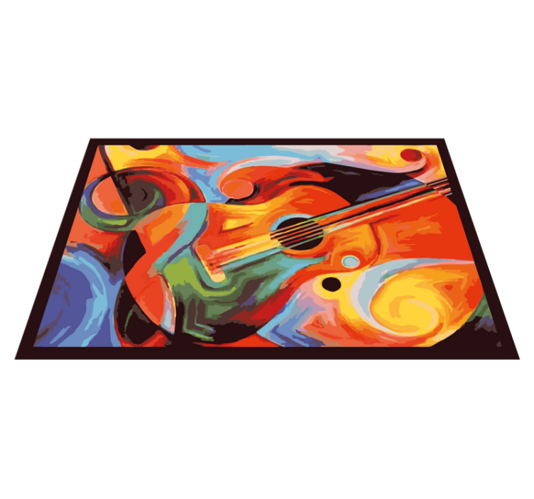 Tapis vinyle moderne guitare colorée art moderne - TenStickers