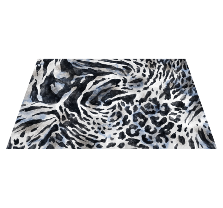 Tapis vinyle motif animal noir et blanc sauvage - TenStickers