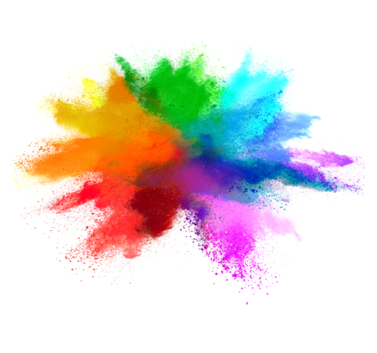 Tapis vinyle avec nom Explosion de couleurs - TenStickers