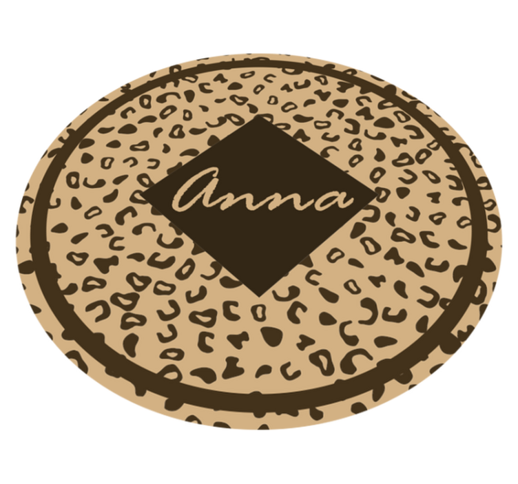 Tapis vinyle chambre nom imprimé léopard - TenStickers