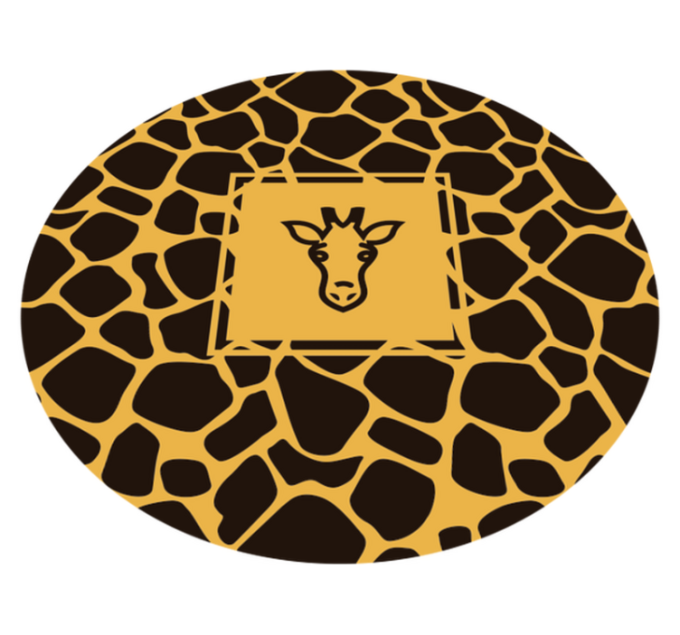 Tapis vinyle motif animal groupe girafe rond - TenStickers