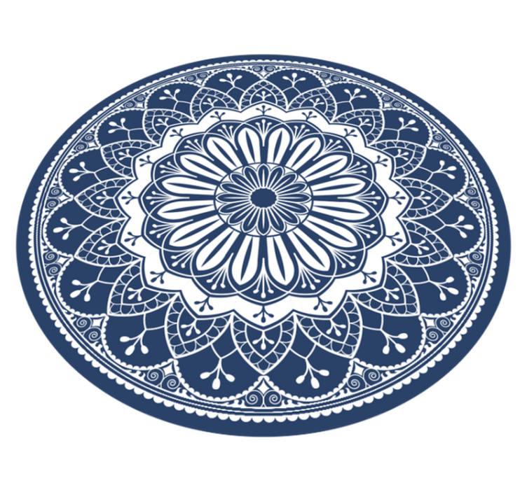 Tapis vinyle mandala composition botanique de la marine - TenStickers