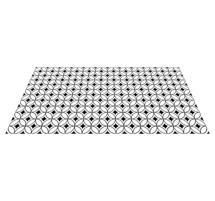 Tapis vinyle carreaux de ciment cercles noirs et blancs - TenStickers