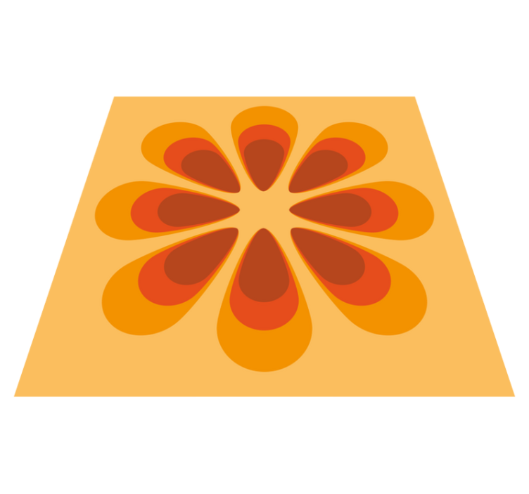 Tapis vinyle retro Fleur unique des années 70 - TenStickers