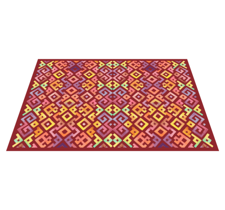 Tapis vinyle carreaux de ciment motif géométrique coloré - TenStickers