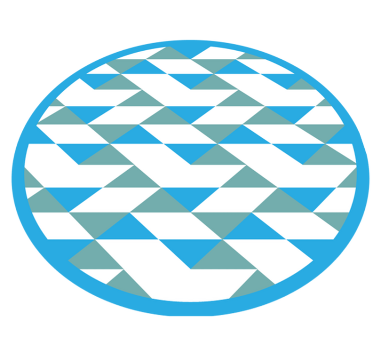 Tapis vinyle géométrique éléments bleus et verts - TenStickers