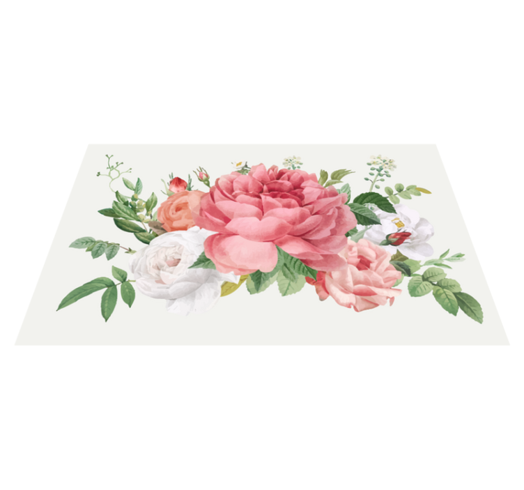 Tapis vinyle vintage fleurs et roses - TenStickers
