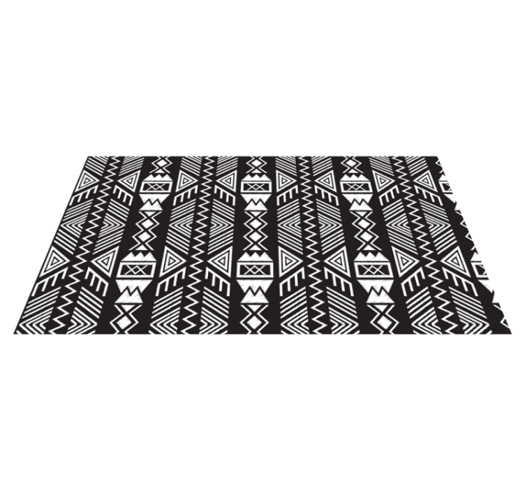 Tapis vinyle salle de bain motif tribal gris - TenStickers
