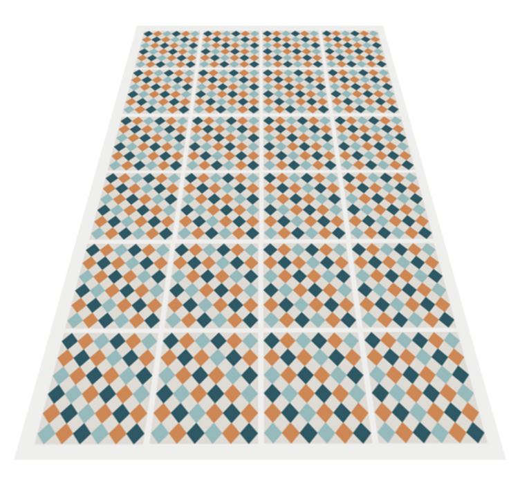 Tapis vinyle salle de bain carreaux géométriques abstraits - TenStickers