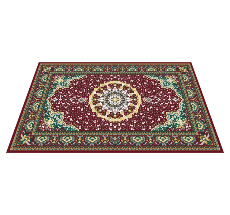 Tapis vinyle cuisine motif floral traditionnel - TenStickers