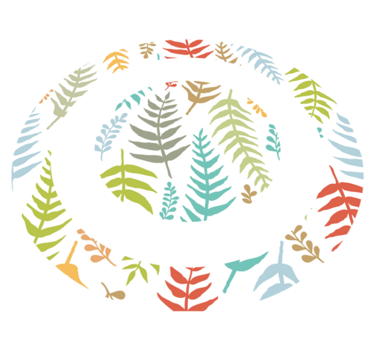 Tapis vinyle nature motif de feuillage blanc - TenStickers