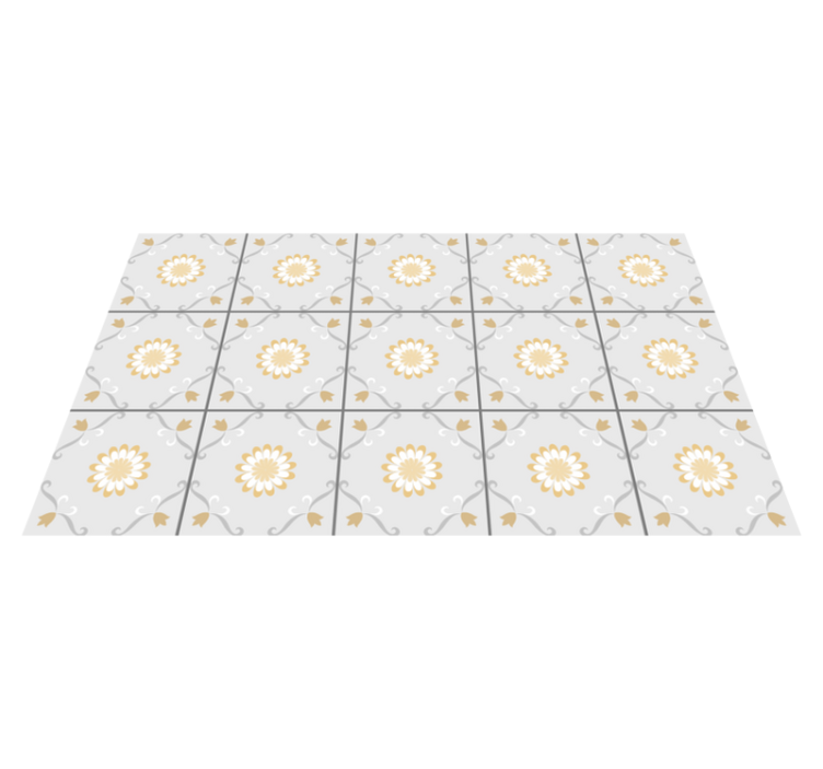 Tapis vinyle carreaux de ciment design botanique élégant - TenStickers