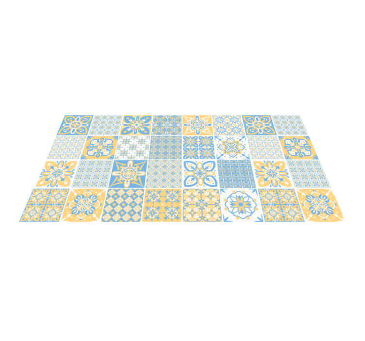 Tapis vinyle cuisine carreaux de style portugais - TenStickers