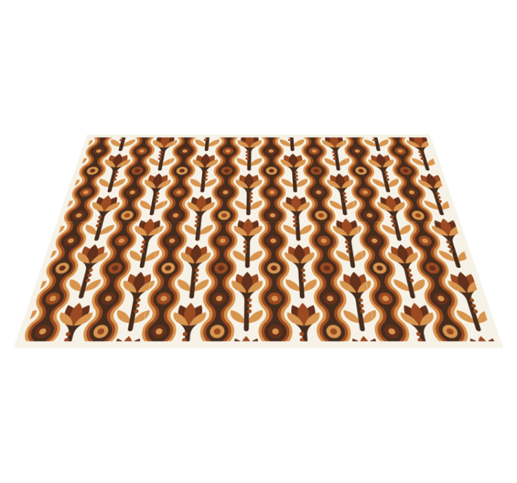 Tapis vinyle plantes vagues florales groovy - TenStickers