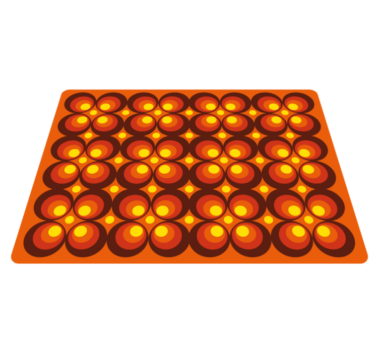 Tapis vinyle vintage cercles oranges années 70 - TenStickers
