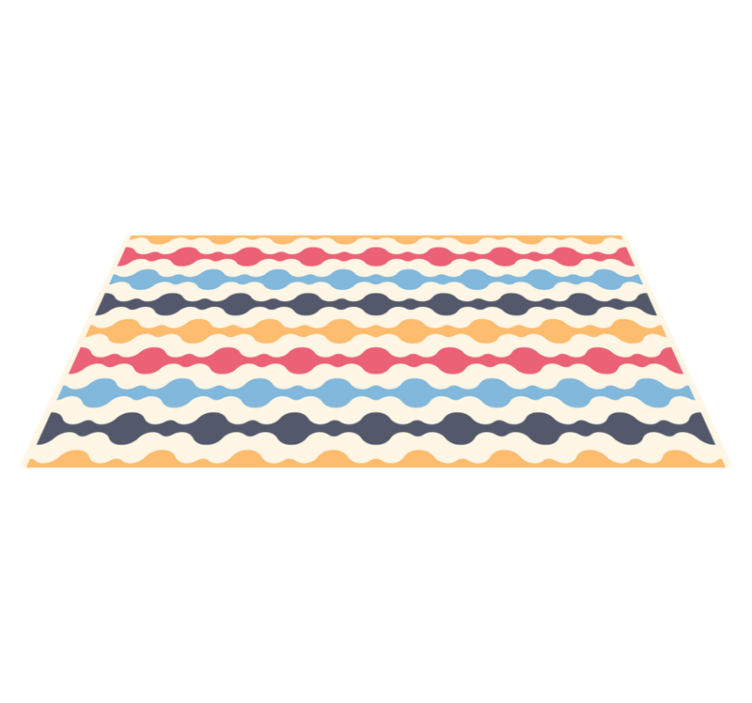 Tapis vinyle couloir vintage géométrique vagues années 70 - TenStickers