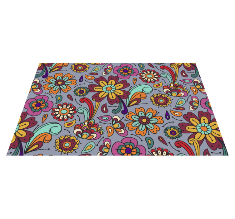 Tapis vinyle plantes motifs botaniques vibrants - TenStickers