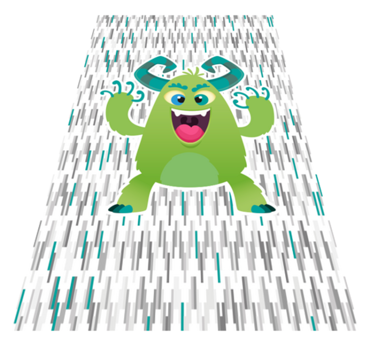 Tapis vinyle pour enfants personnage de monstre vert - TenStickers