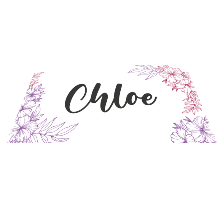 Tapis vinyle ado nom floral personnalisé - TenStickers