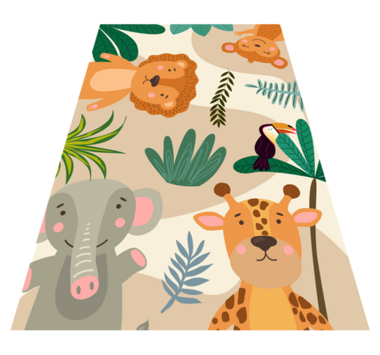 Tapis vinyle enfant dessins animaux de la jungle - TenStickers