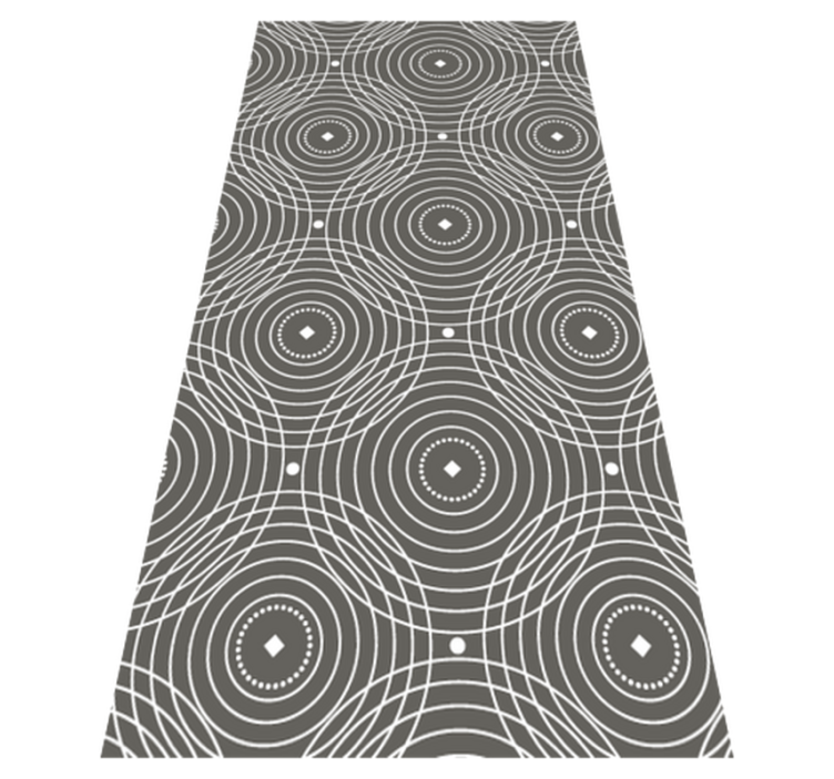 Tapis vinyle géométrique rayures à motifs circulaires - TenStickers
