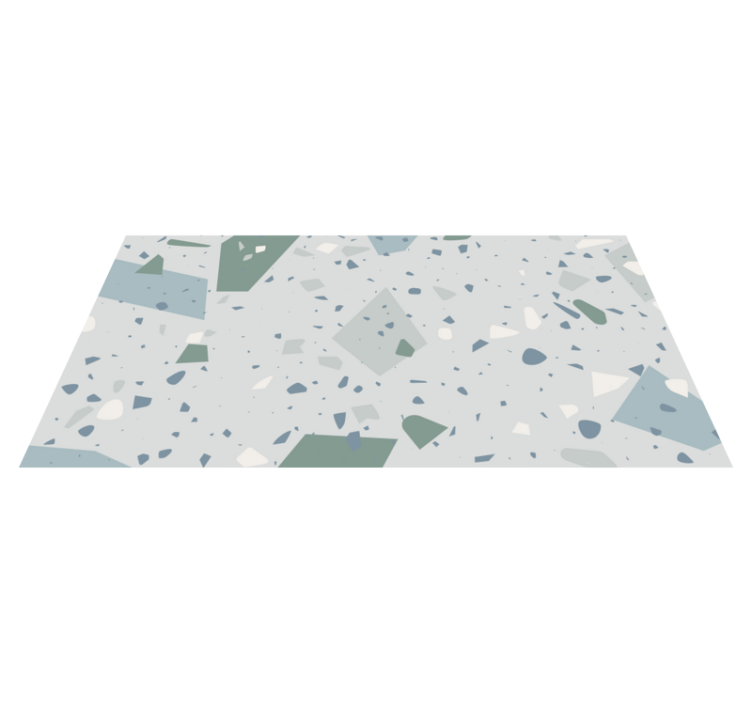 Tapis vinyle salle de bain terrazzo bleu et blanc - TenStickers