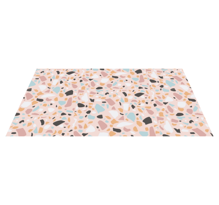 Tapis vinyle motif Terrazzo aquarelle rose et bleu - TenStickers