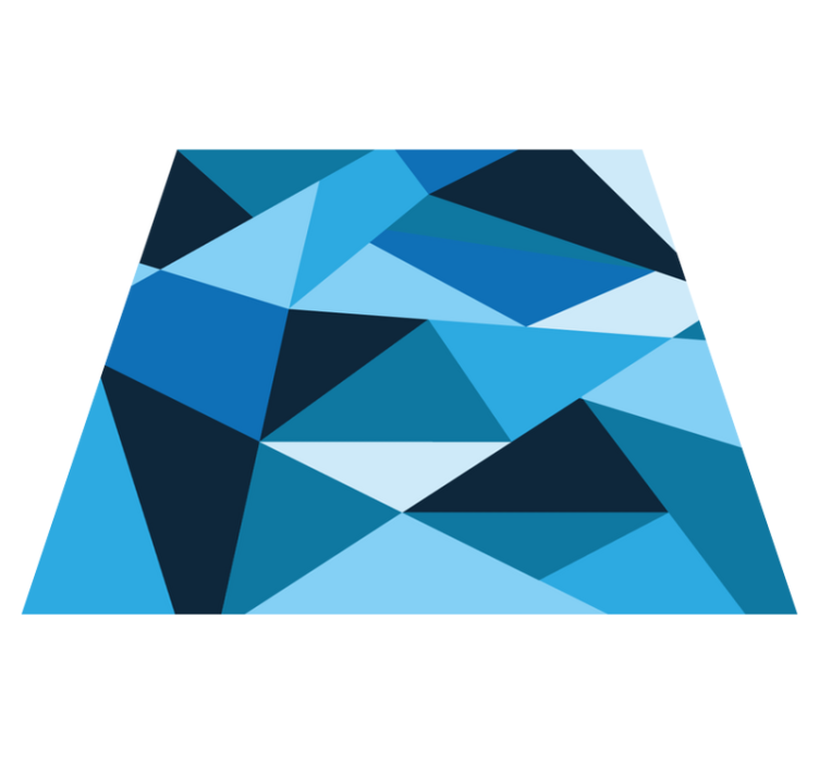 Tapis vinyle géométrique motifs bleus triangulaires - TenStickers