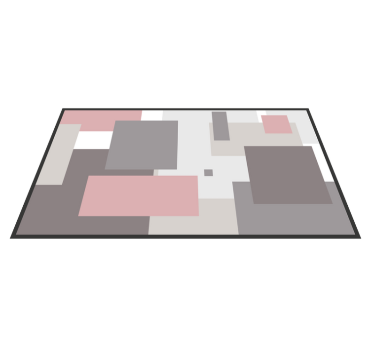 Tapis vinyle geometrique Carrés aux tons nordiques sobres - TenStickers