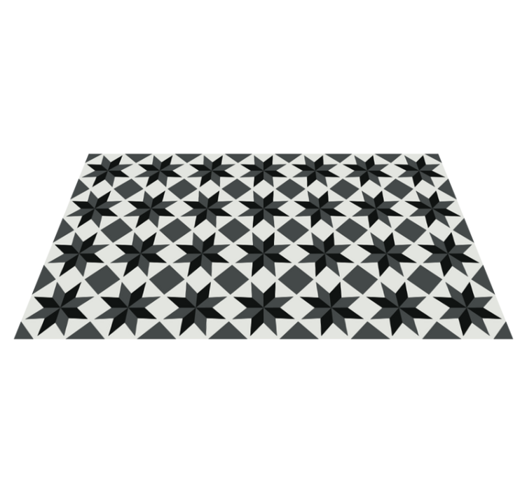 Tapis vinyle cuisine motif étoiles noires - TenStickers
