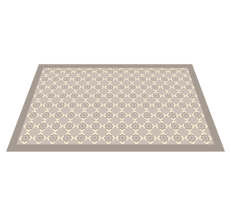 Tapis vinyle cuisine carreaux beige ciment - TenStickers