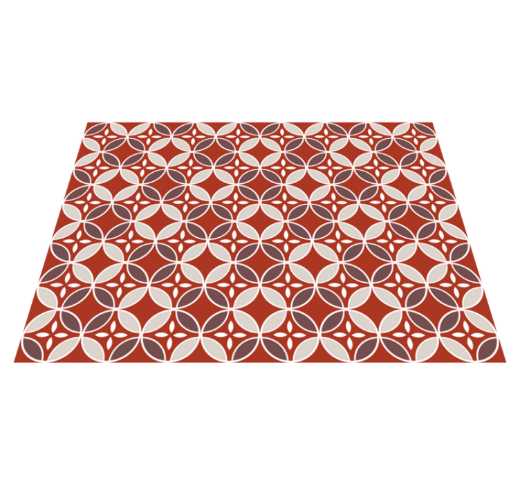 Tapis vinyle cuisine carreaux de ciment fond rouge - TenStickers
