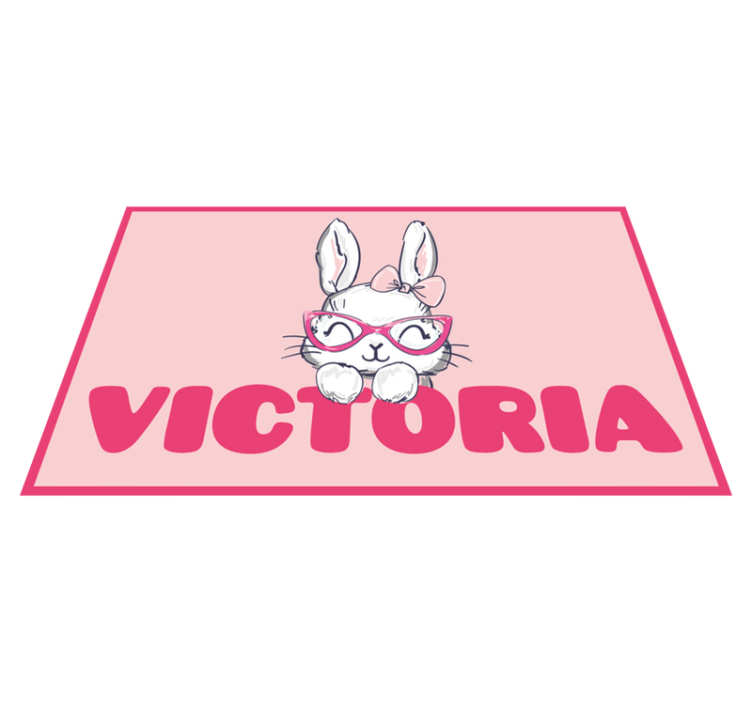 Tapis vinyle autres tapis lapin avec des lunettes et un nom - TenStickers