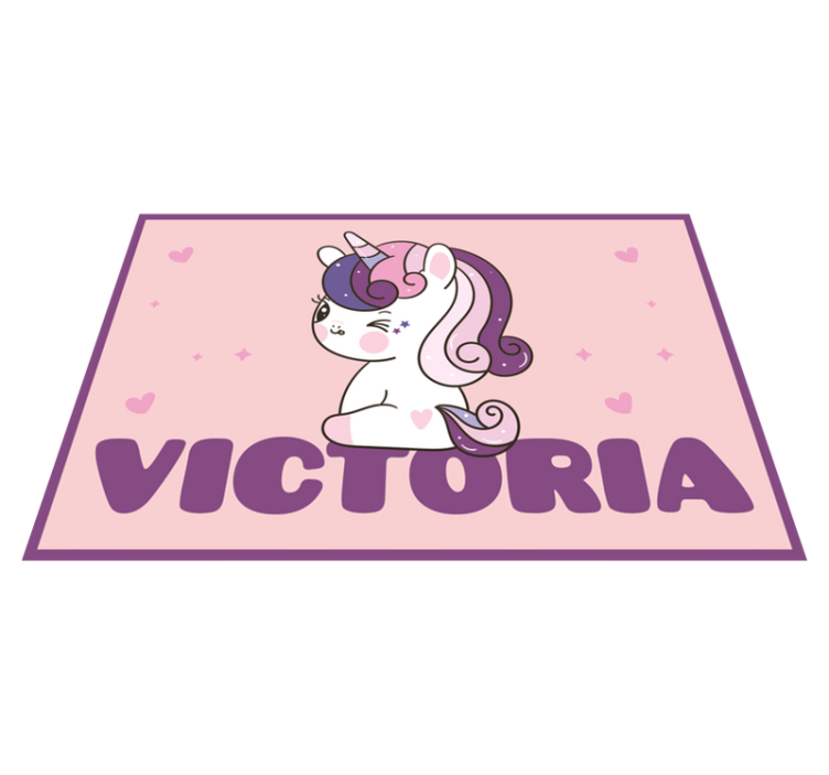 Tapis vinyle personnalisé thème licorne mignonne - TenStickers