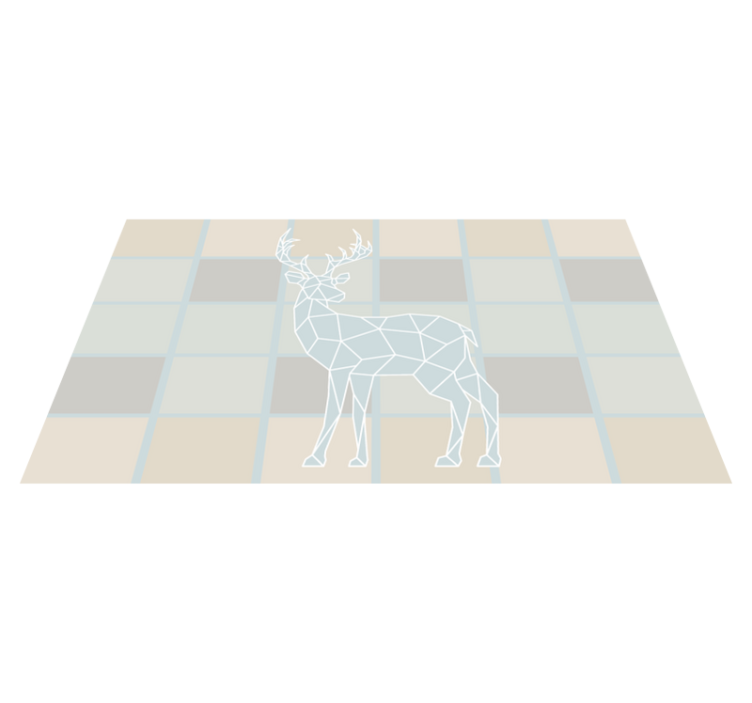 Tapis vinyle animal motif de cerf en origami - TenStickers