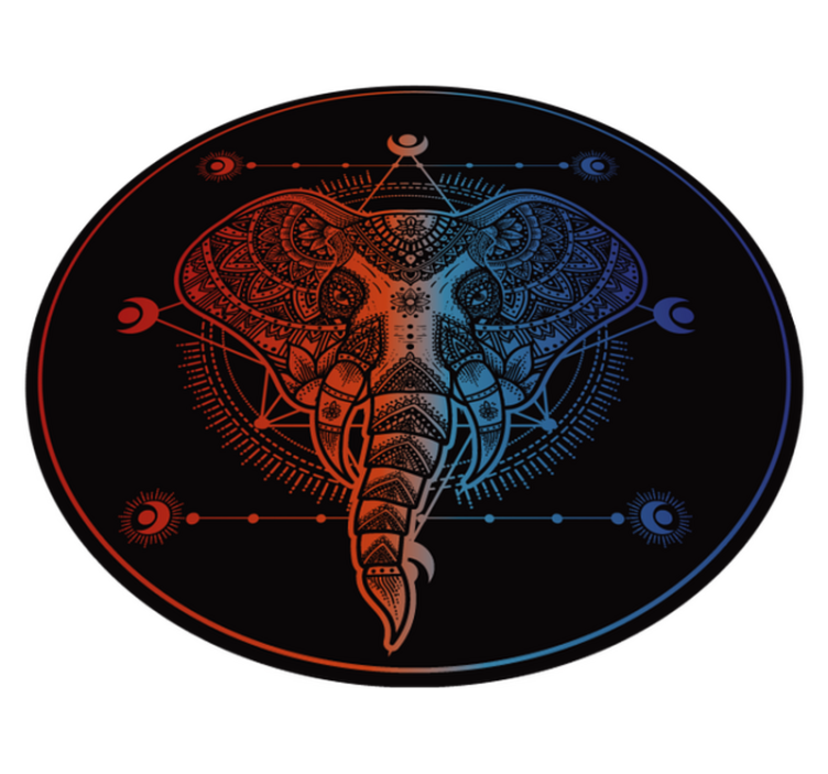 Tapis vinyle mandala art de l'éléphant - TenStickers