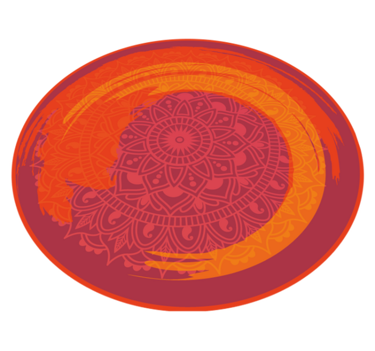 Tapis vinyle mandala Mandala brûlant orange - TenStickers