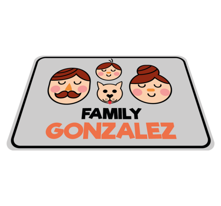 Tapis vinyle personnalisé portrait de famille - TenStickers