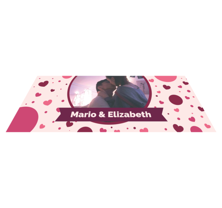 Tapis vinyle chambre photo d'amour personnalisée - TenStickers