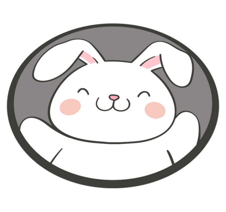 Tapis vinyle pour enfants conception de lapin blanc - TenStickers