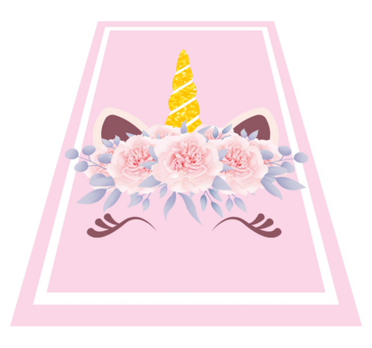 Tapis vinyle pour enfants magie florale de la licorne - TenStickers