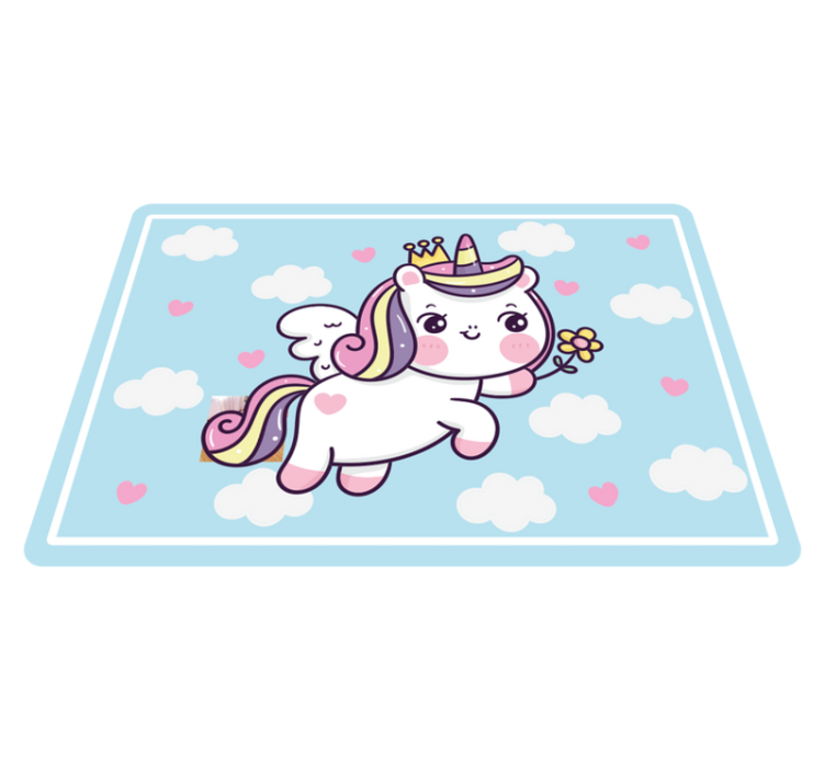Tapis vinyle pour enfants fantaisie de licorne mignonne - TenStickers