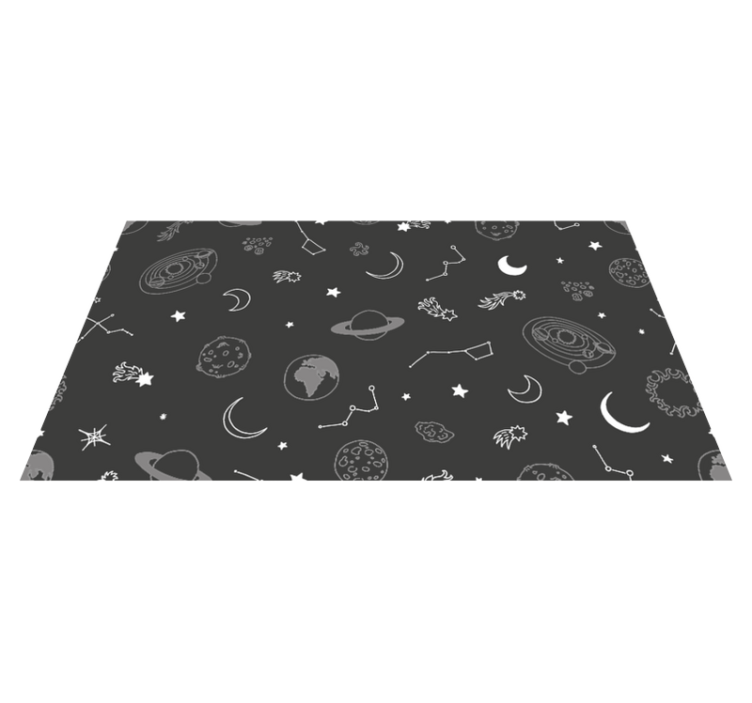Tapis vinyle étoile éléments célestes gris - TenStickers