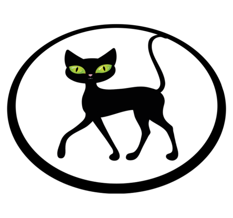 Tapis vinyle animal charmant chat noir - TenStickers