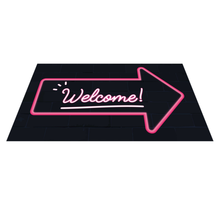 Tapis vinyle entrée bienvenue flèche rose - TenStickers